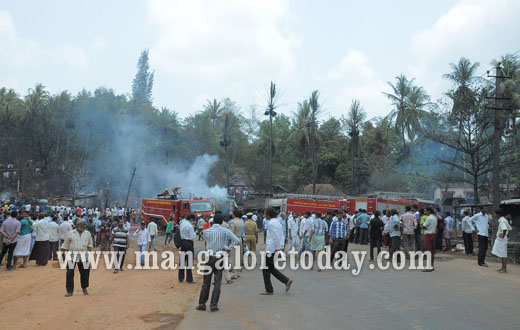 Tanker catches fire in Uppinangdy